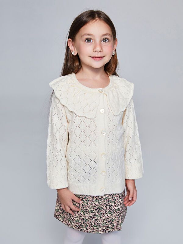 Moudda LC Waikiki - Cardigan en tricot Fille Crème - Tunisie 1