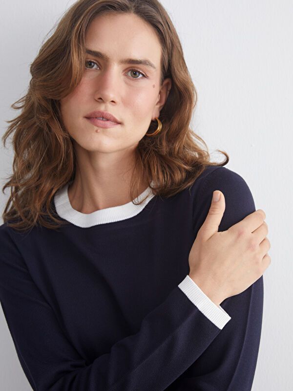 Moudda LC Waikiki - Pull tricot moyen Femme Mélange de la marine - Tunisie 1