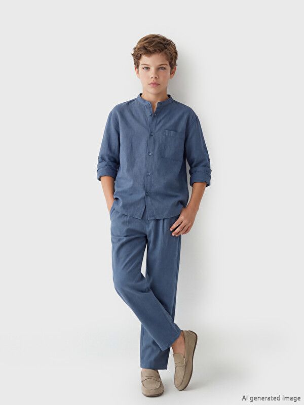 Moudda LC Waikiki - Pantalon en tissu pour Garçon couleur Indigo - Tunisie 1
