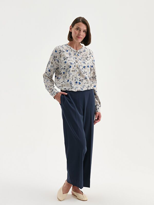 Moudda LC Waikiki - Blouse tissée imprimée manches longues Femme Imprimé beige - Tunisie 2