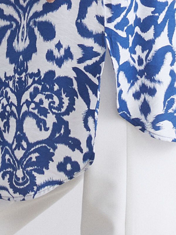 Moudda LC Waikiki - Tunique tissée imprimée manches longues Femme Imprimé marine - Tunisie 4