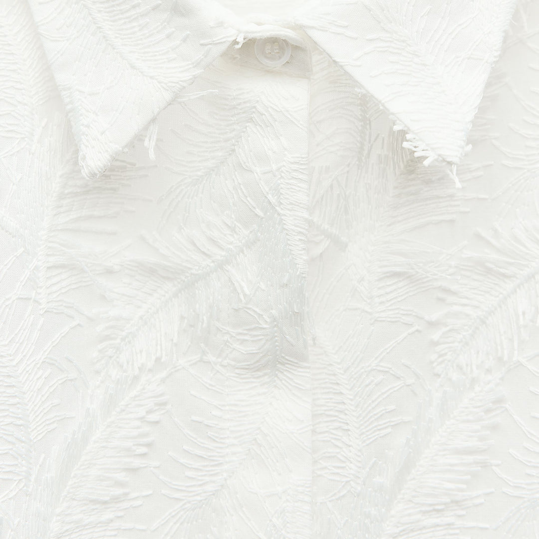 Moudda ZARA - Chemise fleur brodée tons franges manches longues - Tunisie 3