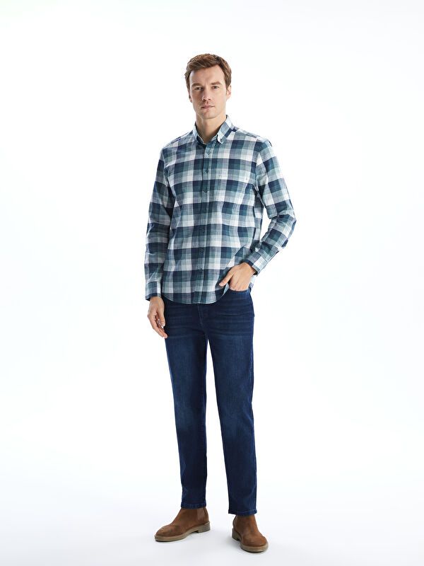 Moudda LC Waikiki - Chemise à carreaux manches longues en tissu pour Homme - Tunisie 2