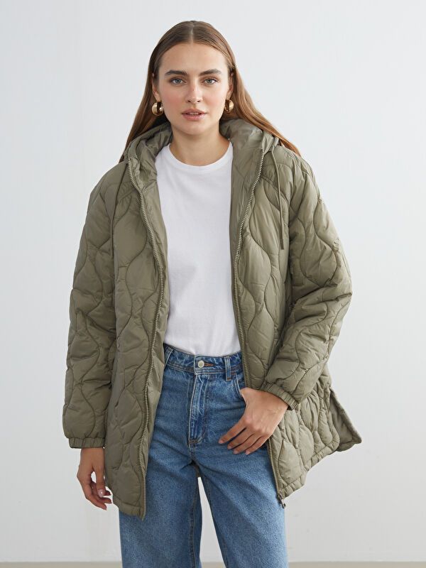 Moudda LC Waikiki - Manteau matelassé léger Femme Kaki - Tunisie 1