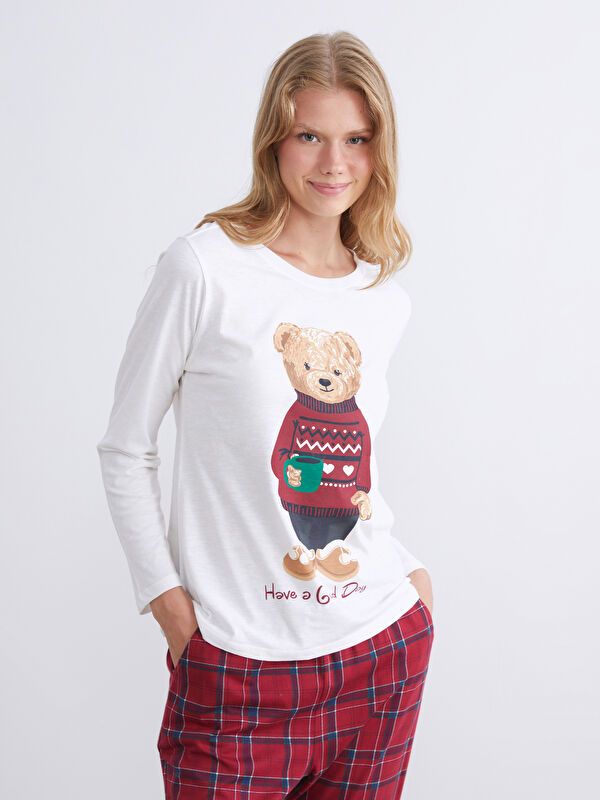 Moudda LC Waikiki - Pyjama en jersey à manches longues pour Femmes - Tunisie 1