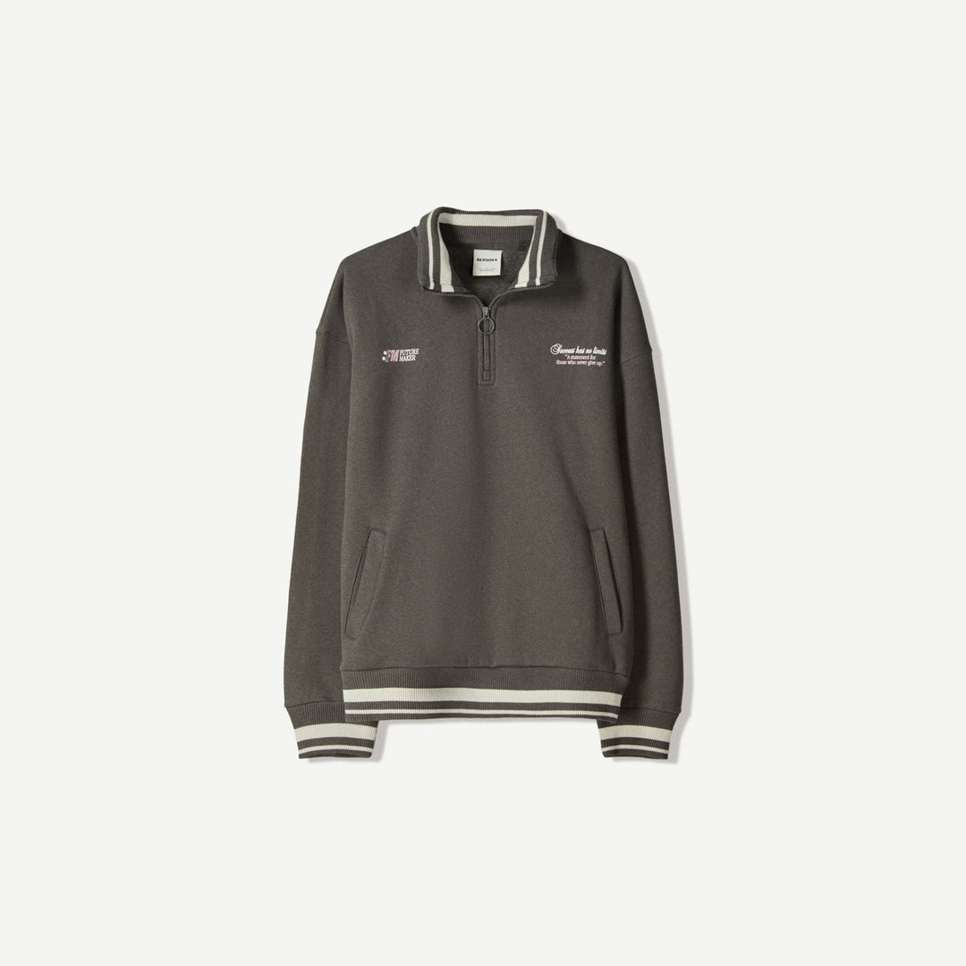 Moudda BERSHKA - Sweat - Col Haut, Fermeture Éclair & Imprimé - Tunisie 1