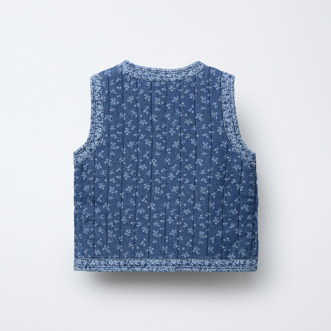 Moudda ZARA - Gilet Denim Enfant - Fleurs Blue Garden - Tunisie 2