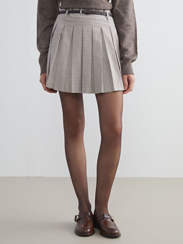 Moudda LC Waikiki - Jupe tissée Femme Carreaux beige - Tunisie 2