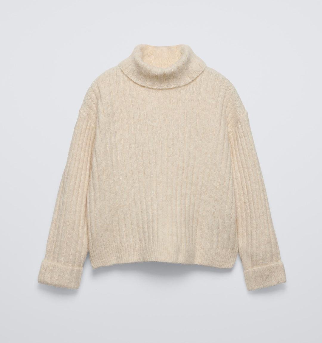 Moudda ZARA - Pull doux côtelé avec col cygne - Tunisie 3