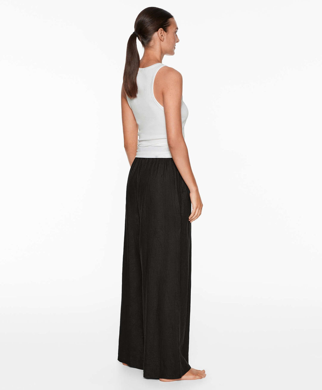 Moudda Oysho - T-Shirt Halter Modal Coton Blanc - Tunisie 5