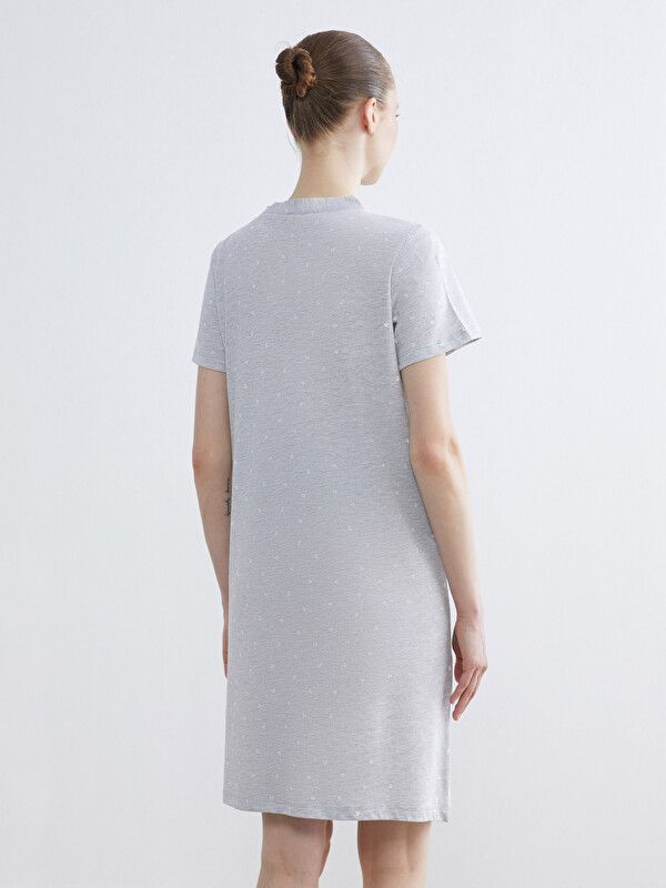 Moudda LC Waikiki - Chemise de nuit maternité pour Femme couleur Gris mélangé imprimé - Tunisie 4