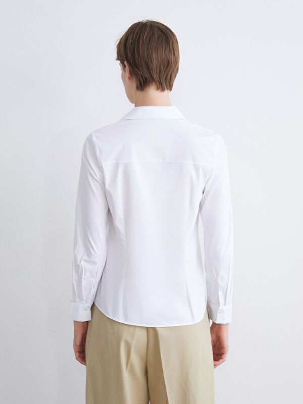 Moudda LC Waikiki - Chemise tissée manches longues Femme Buxe blanc - Tunisie 4