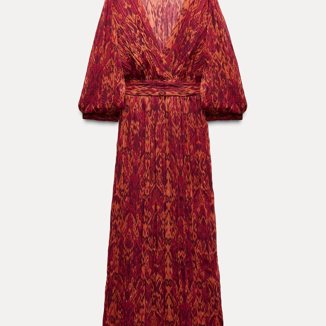 Moudda ZARA - Robe mi-longue imprimée ikat bicolore - Tunisie 1