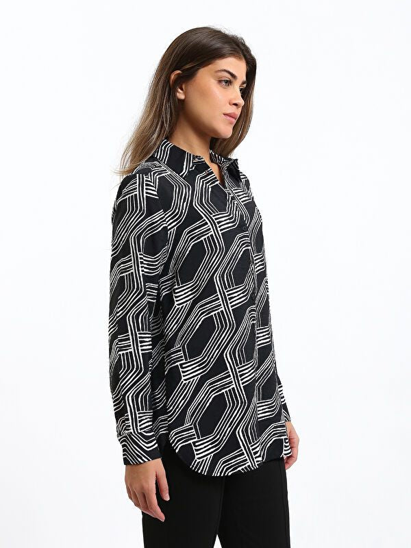 Moudda LC Waikiki - Chemise imprimée tissée cv à manches longues pour Femmes - Tunisie 4