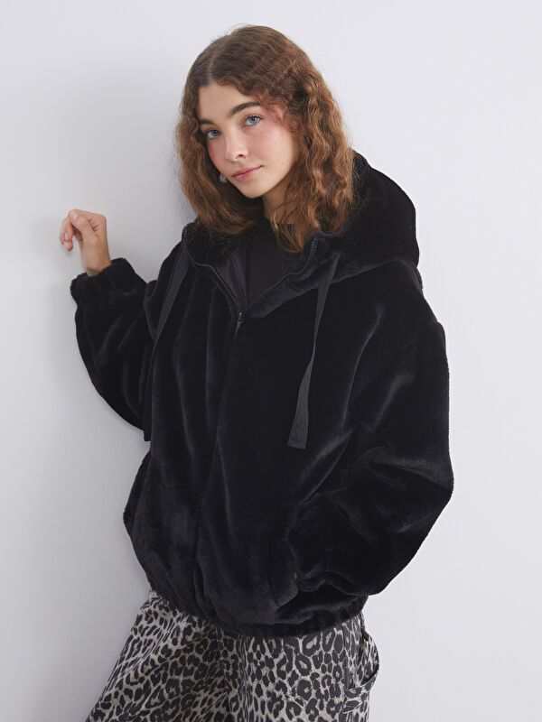 Moudda LC Waikiki - Manteau effet laine Femme Noir - Tunisie 1