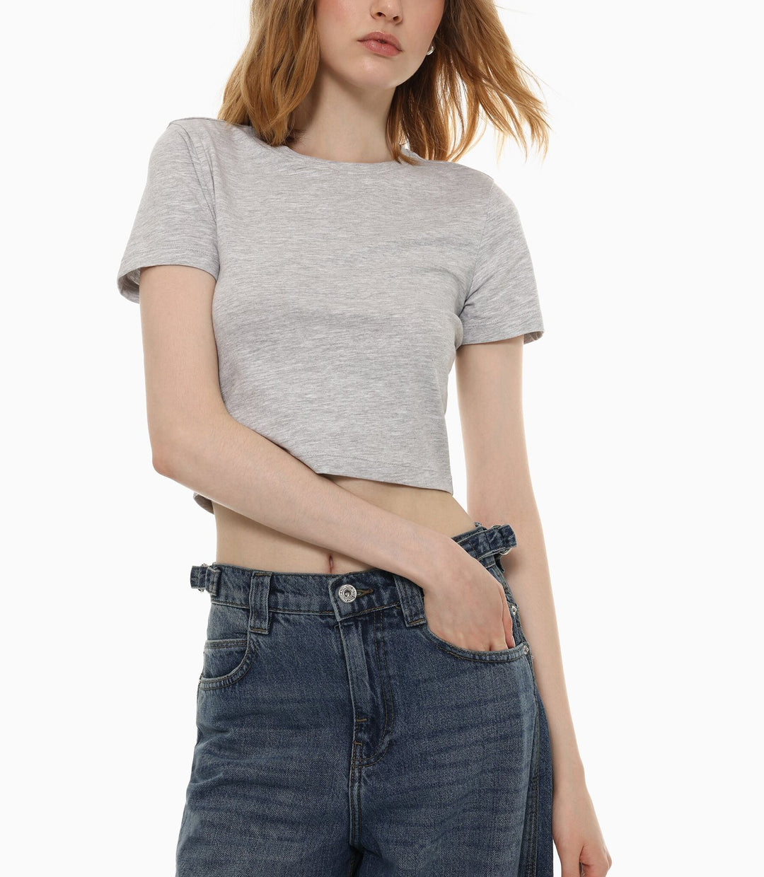 Moudda Lefties - T-Shirt Crop - Prix (Gris) - Tunisie 5