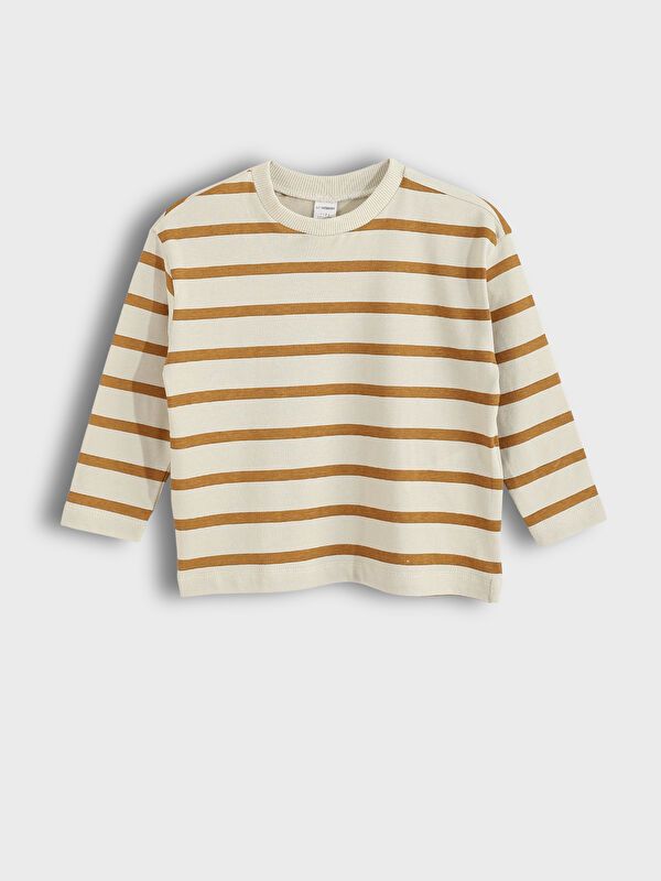 Moudda LC Waikiki - T-shirt en jersey manches longues Garçon Bande gris clair - Tunisie 1