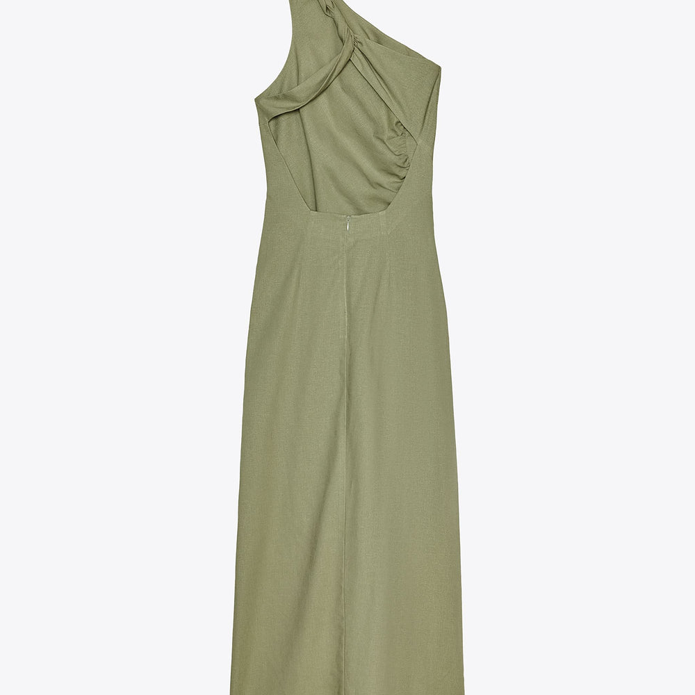 Moudda ZARA - Robe Midi Lin Stretch - Drapé Asymétrique - Tunisie 2
