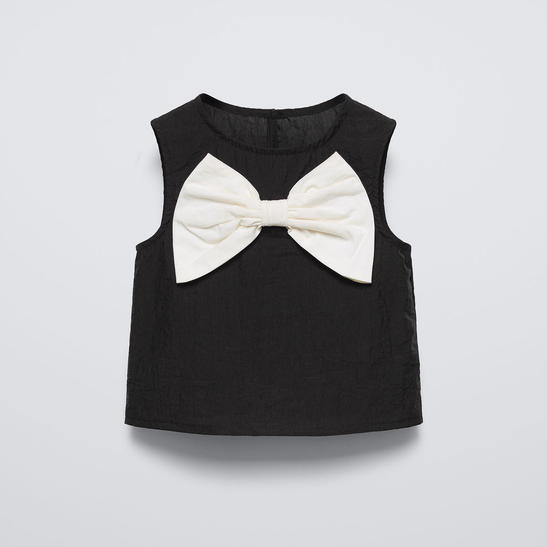 Moudda ZARA - Chemise enfant en taffetas, nœud blanc - Tunisie 1