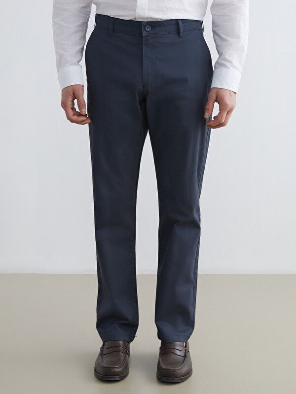 Moudda LC Waikiki - Pantalon chino basique mi-saison en tissu pour Homme couleur Indigo - Tunisie 2