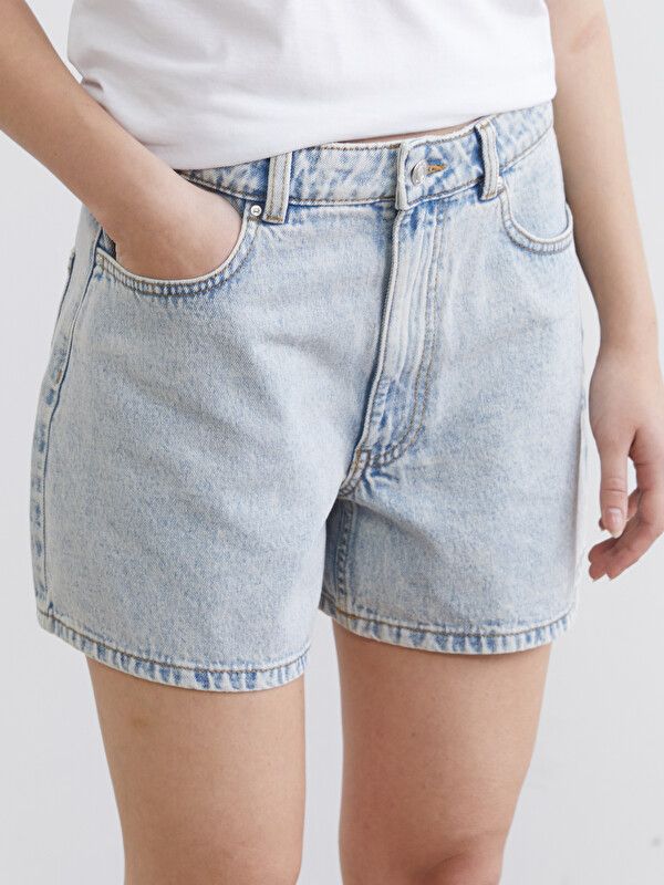 Moudda LC Waikiki - Bermuda en denim pour Femme couleur Bleu clair - Tunisie 3