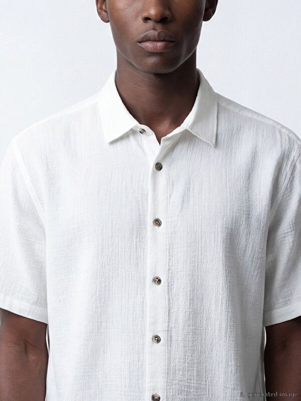 Moudda LC Waikiki - Chemise manches courtes en tissu pour Homme couleur Beige - Tunisie 2