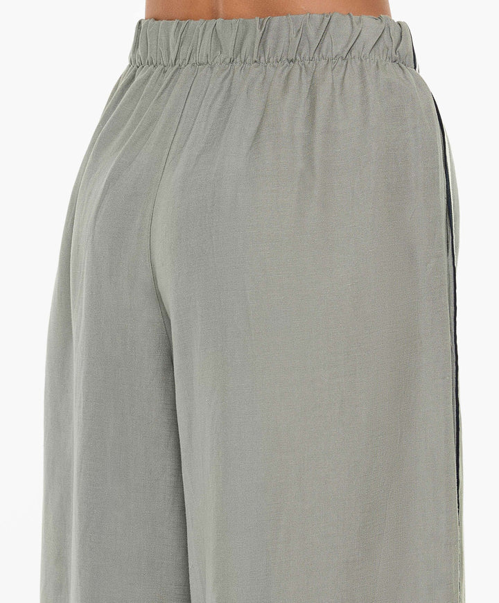 Moudda Oysho - Pantalon Lin avec Finitions Latérales Taille Haute - Tunisie 6