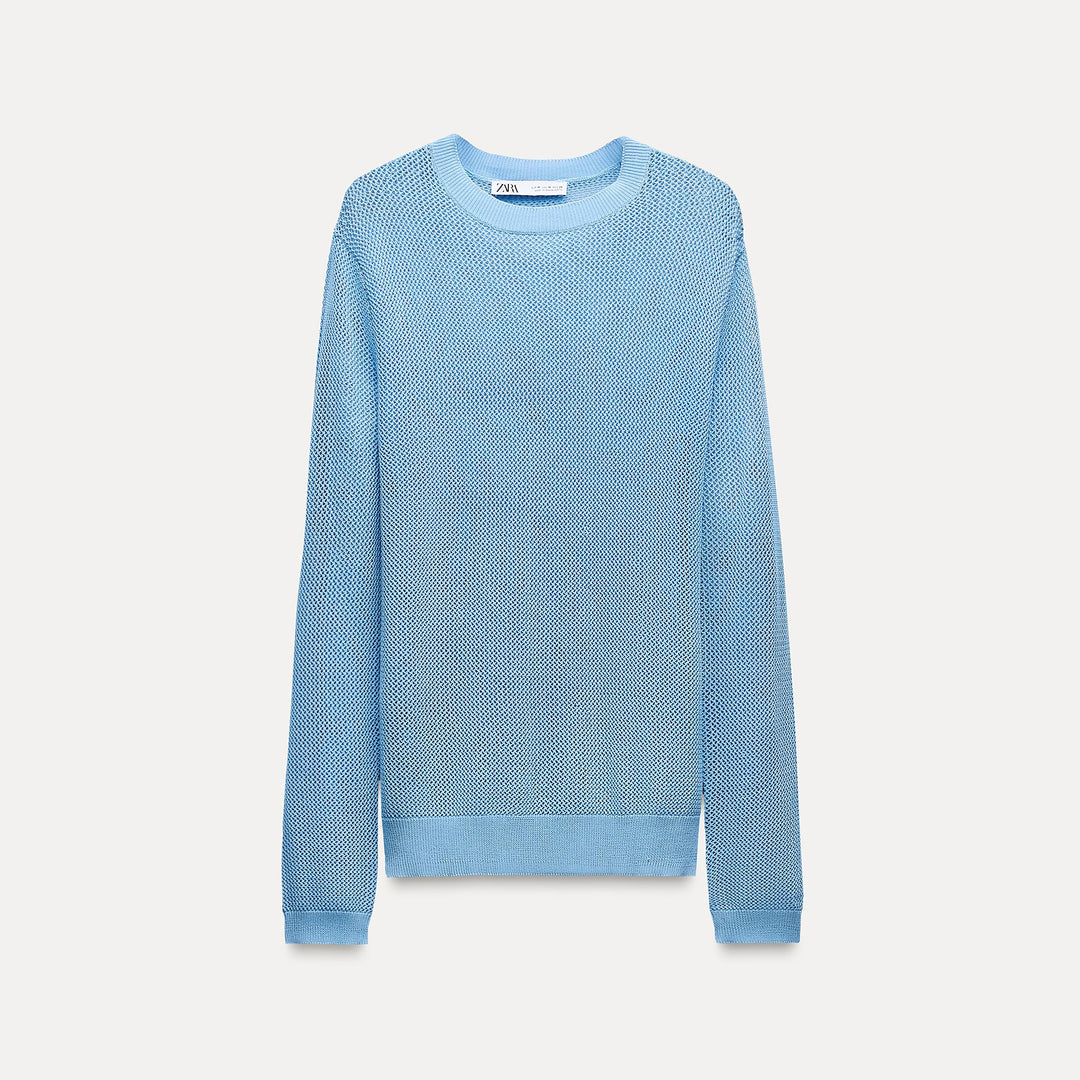 Moudda ZARA - Pull boxy rouge fermé, bleu - Tunisie 2