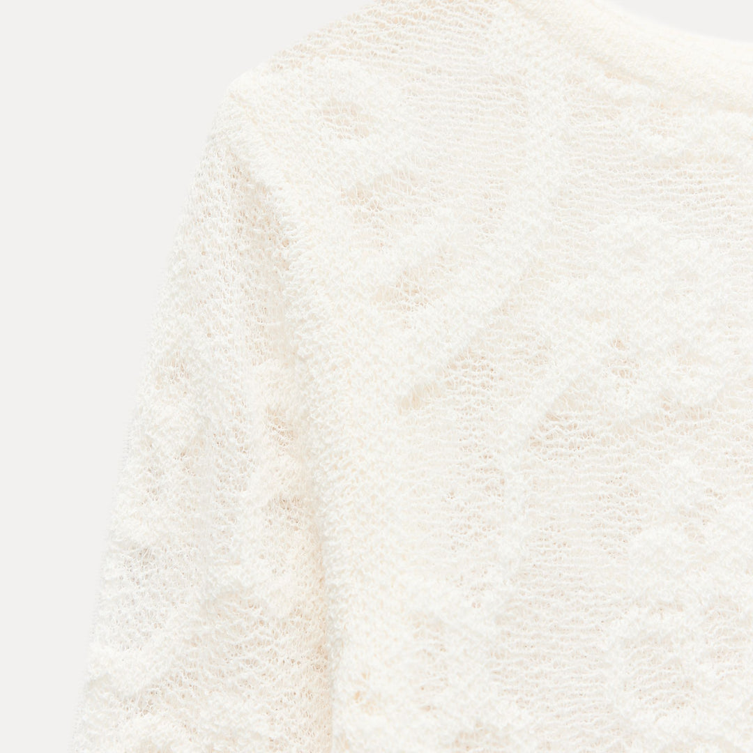Moudda ZARA - Top manches longues col droit texture fleurs - Tunisie 3
