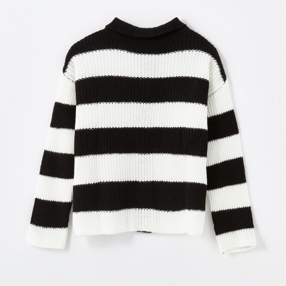 Moudda LC Waikiki - Cardigan en tricot Fille Rayures noires - Tunisie 2