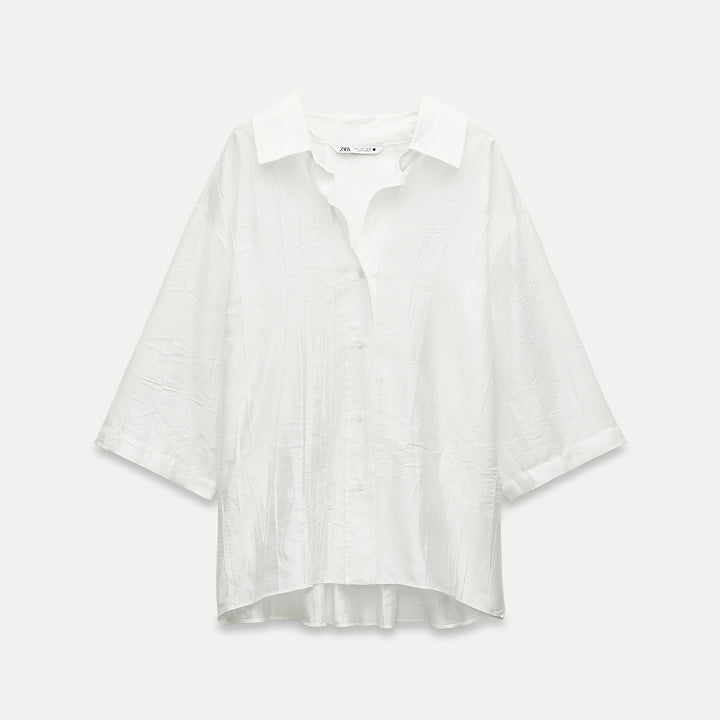 Moudda ZARA - Set chemise oversized jacquard manches courtes - Tunisie 1