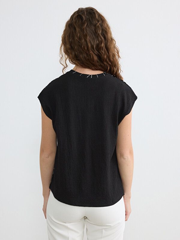 Moudda LC Waikiki - Pack jersey à maches courtes pour Femme couleur Noir imprimé - Tunisie 4