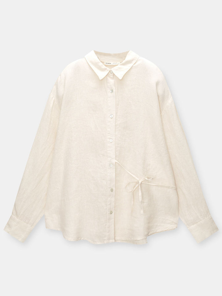 Moudda PULL & BEAR - Chemise Rustique Nœud Latéral 100% Lin - Tunisie 2