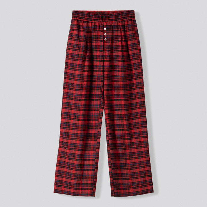Moudda BERSHKA - Pantalon pyjama rouge en poliviscose à carreaux - Tunisie 3