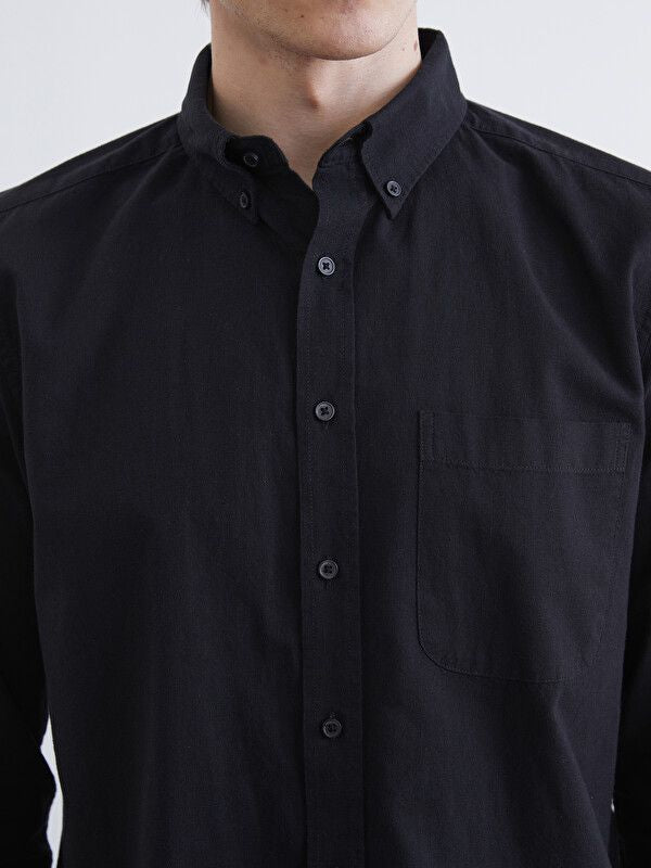 Moudda LC Waikiki - Chemise manches longues en tissu pour Homme couleur Noir - Tunisie 3