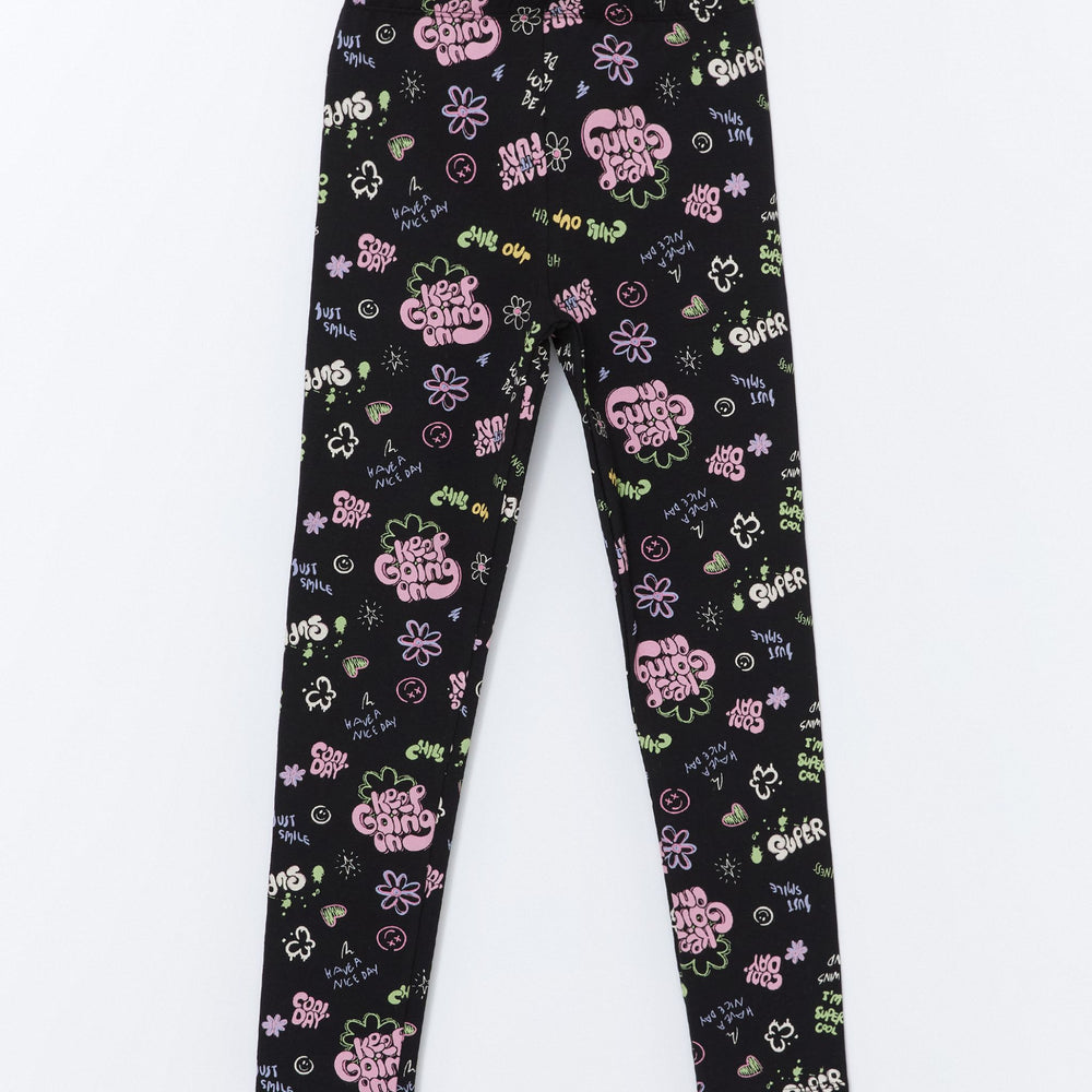 Moudda LC Waikiki - T-shirt en jersey stretch Fille Imprimé en noir - Tunisie 2