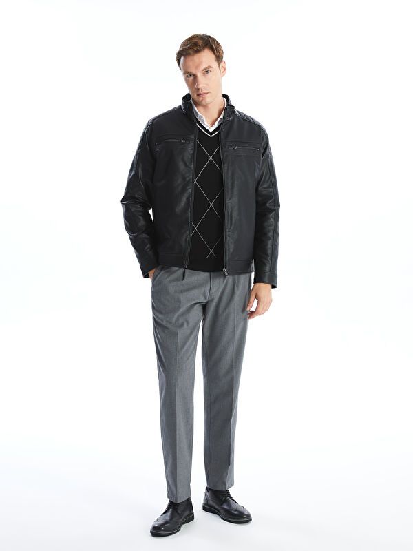 Moudda LC Waikiki - Manteau PU lourd Homme Noir - Tunisie 2