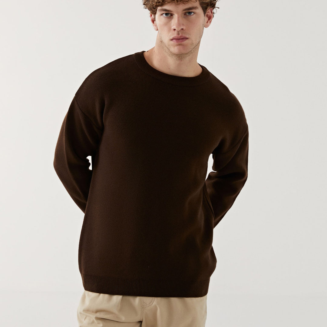 Moudda LC Waikiki - Pull en tricot Homme Brun chocolat - Tunisie 1