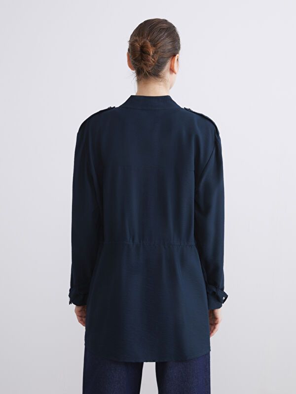 Moudda LC Waikiki - Manteau léger coton mélangé Femme Marine - Tunisie 4