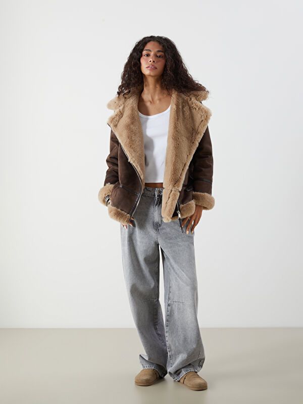 Moudda LC Waikiki - Manteau PU lourd Femme Brun - Tunisie 2