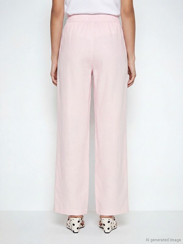 Moudda LC Waikiki - Pantalon fin en tissu pour Femme couleur Rose clair - Tunisie 4