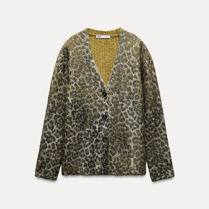 Moudda ZARA - Veste oversized effet métallisé imprimé animalier - Tunisie 1