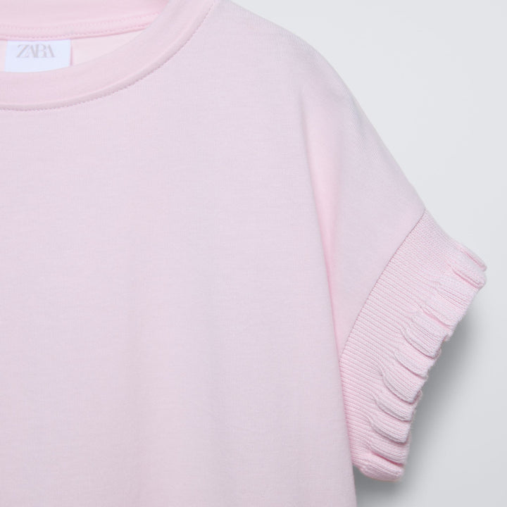 Moudda ZARA - T-shirt fille manches courtes, finitions (coloris 834) - Tunisie 3