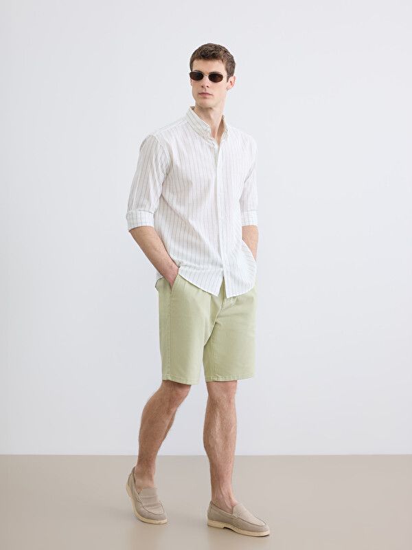 Moudda LC Waikiki - Bermuda en tissu pour Homme couleur Vert citron - Tunisie 1