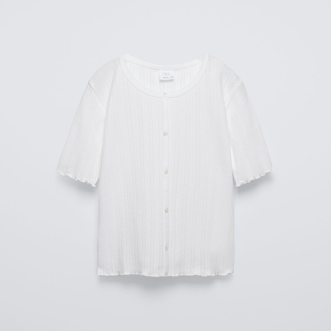 Moudda ZARA - T-shirt fille ajouré boutons - Tunisie 1