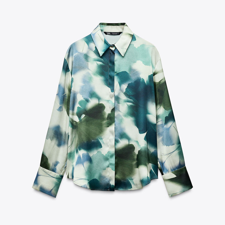 Moudda ZARA - Chemise Satin - Imprimé Diffusé & Bouton - Tunisie 1
