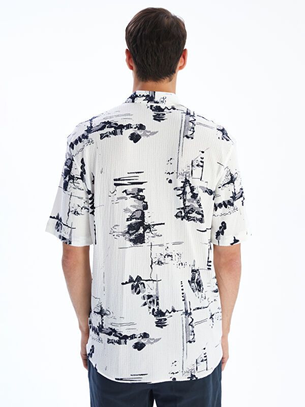 Moudda LC Waikiki - Chemise tissée imprimée manches courtes Homme Imprimé en blanc - Tunisie 4