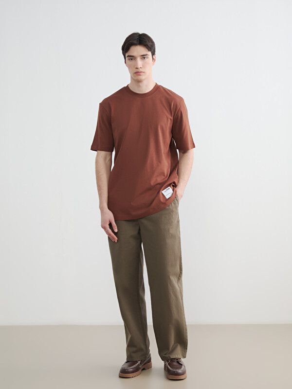Moudda LC Waikiki - T-shirt basique manches courtes en jersey pour Homme couleur Marron - Tunisie 2