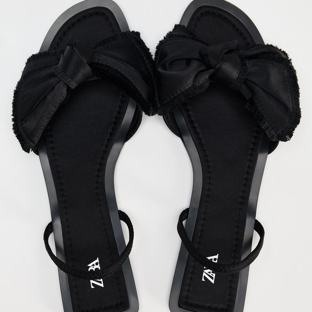 Moudda ZARA - Chaussure plate satin nœud - Tunisie 5