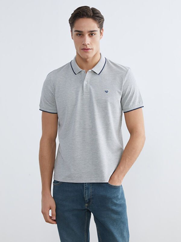 Moudda LC Waikiki - T-shirt col polo basique manches courtes en jersey pour Homme - Tunisie 1